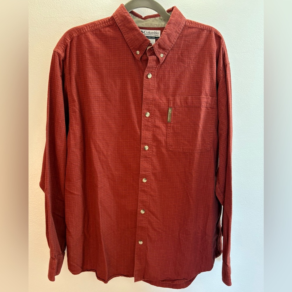 Columbia Rust Cotton Button Down Shirt L - Picture 1 of 4